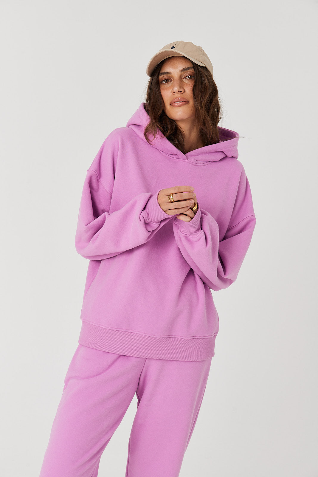 Bluza Boyfriend Hoodie pink berry