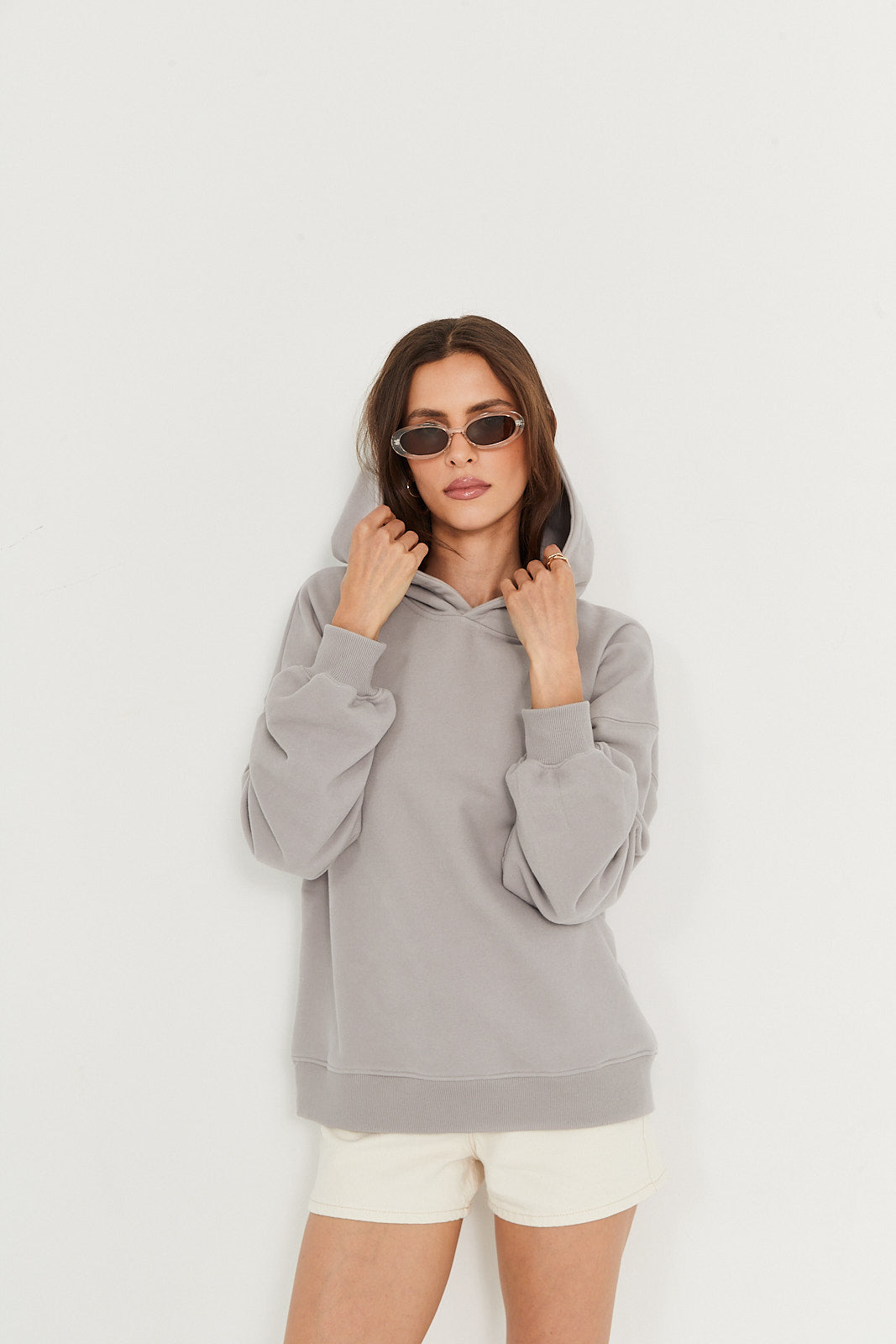 Bluza Boyfriend Hoodie light grey