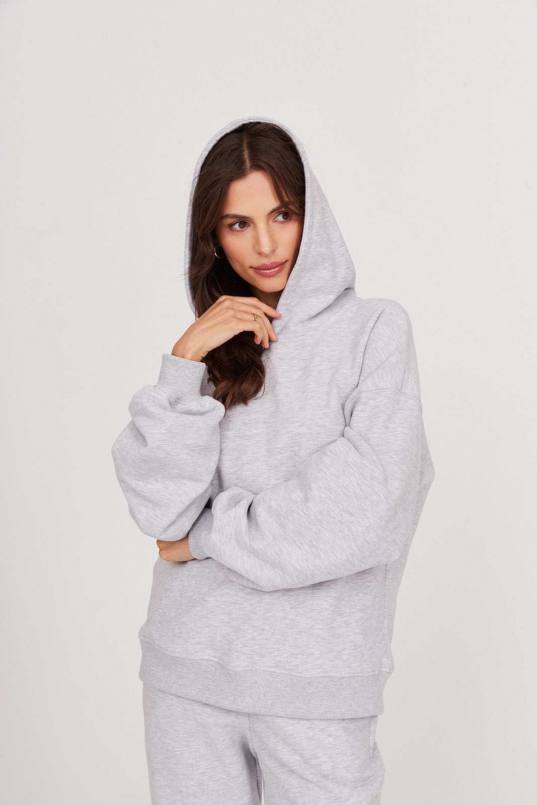 Bluza Boyfriend Hoodie light grey melange